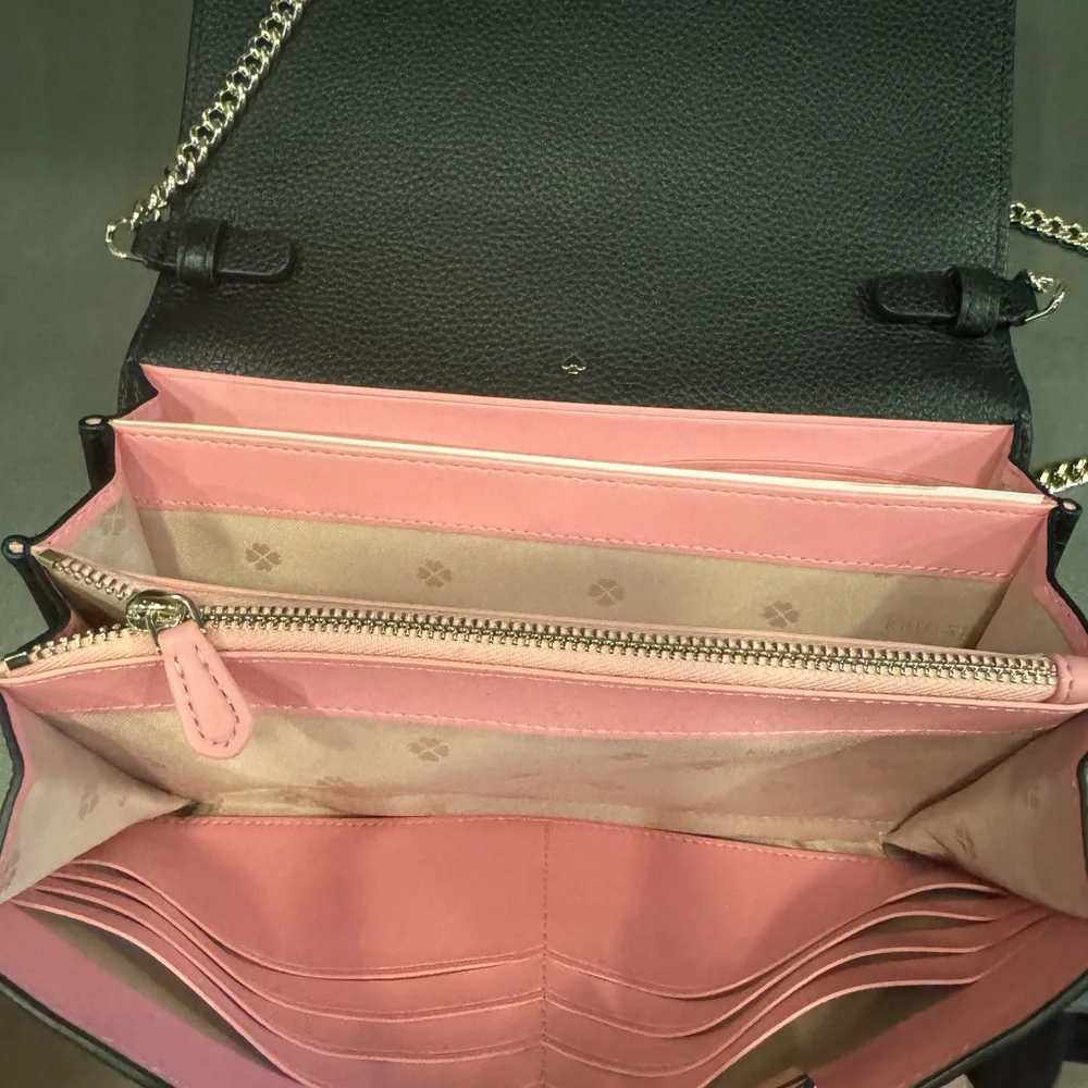 Kate Spade Black and Silver Crossbody Bag with Chain Strap - Picture 5 of 5